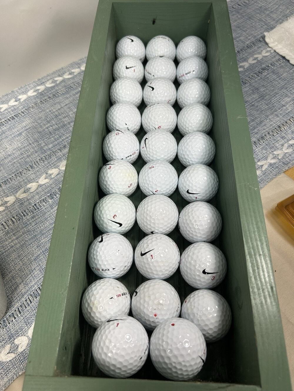 26 Nike RZN Black Golf Balls NEW Loose Red Lettering Discontinued KJC Logo